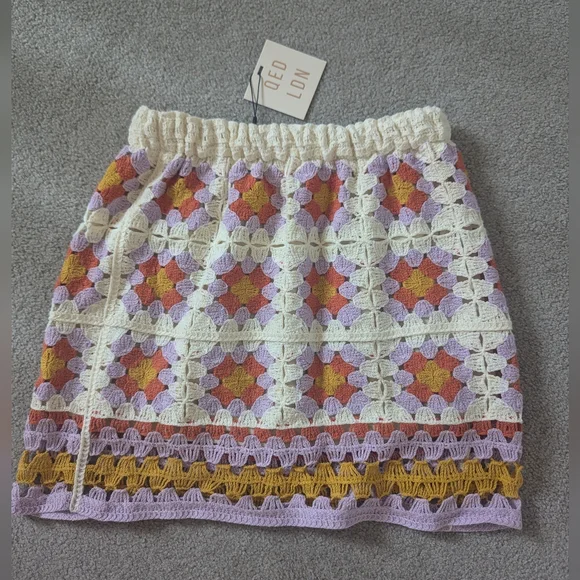 Cotton Blend Crochet Skirt - Picture 1 of 4